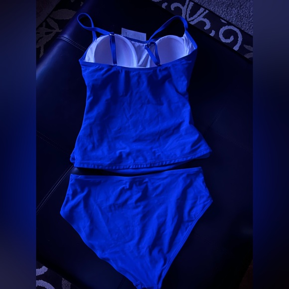 NWT Eomenie 2 piece tankini tummy control full coverage swimsuit. Size L. - Picture 2 of 14